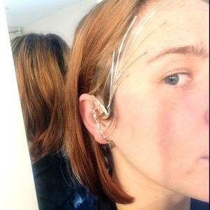 Silver filigree, fairy elf clipon earring/earpiece